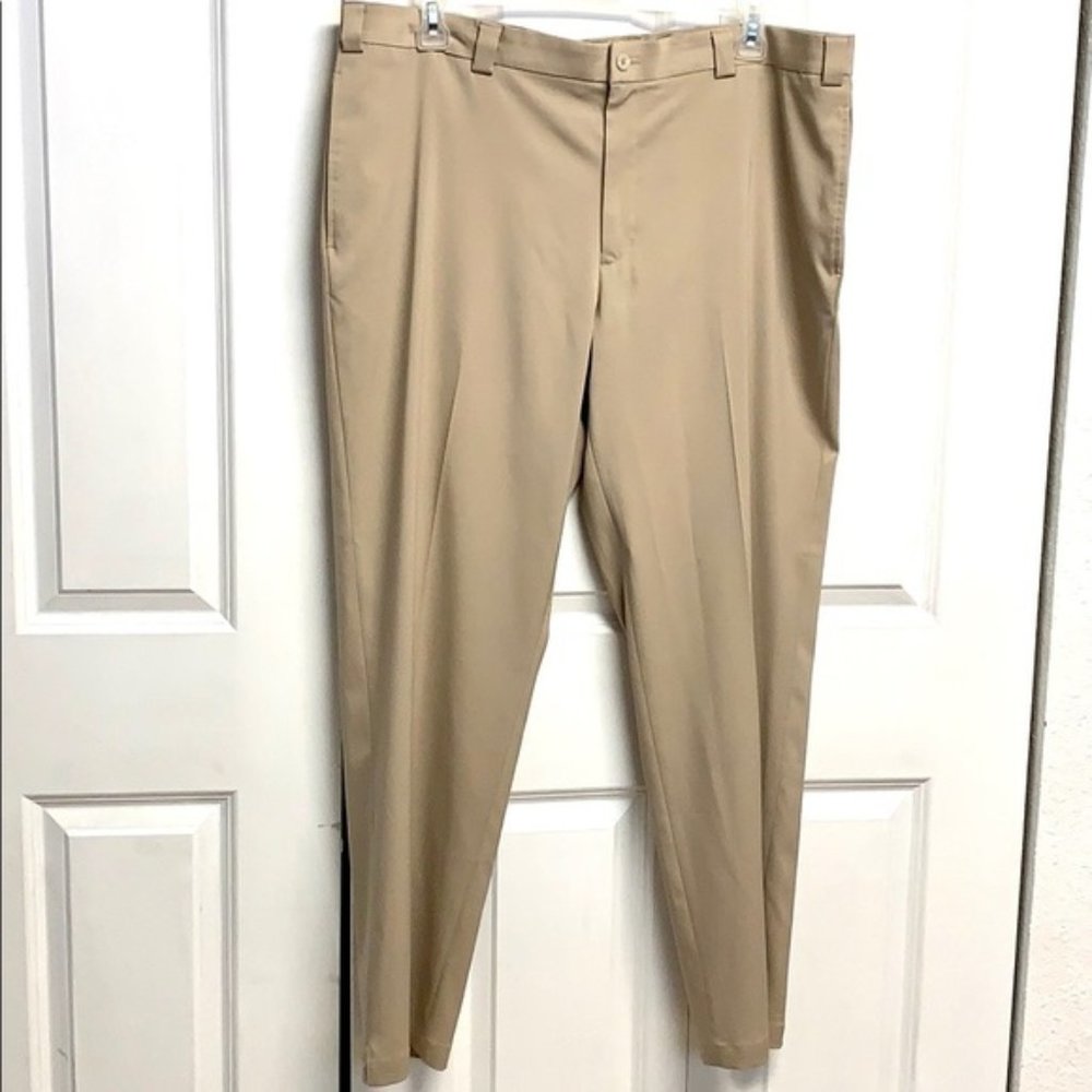 Slazenger Tan Stretch Flat Front 4 Pocket Microfiber Pants Size 40